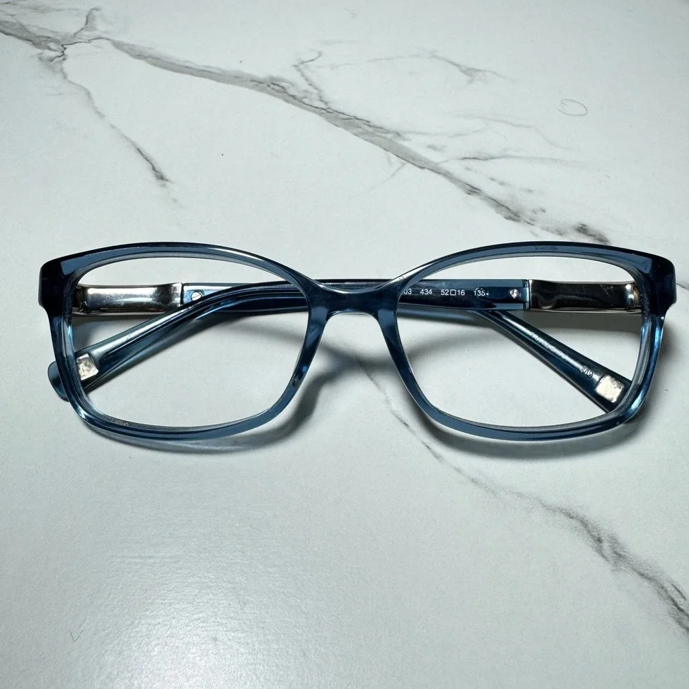 Marchon NYC M-5003 434 Blue Crystal Embellished Eyeglasses Frames 52-16-135